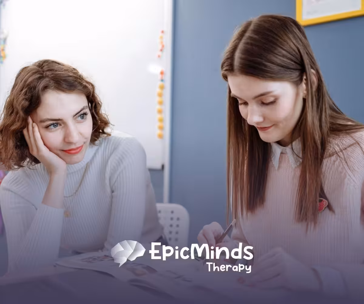 An RBT student studying while her RBT supervisor observes during the RBT training in North Carolina.