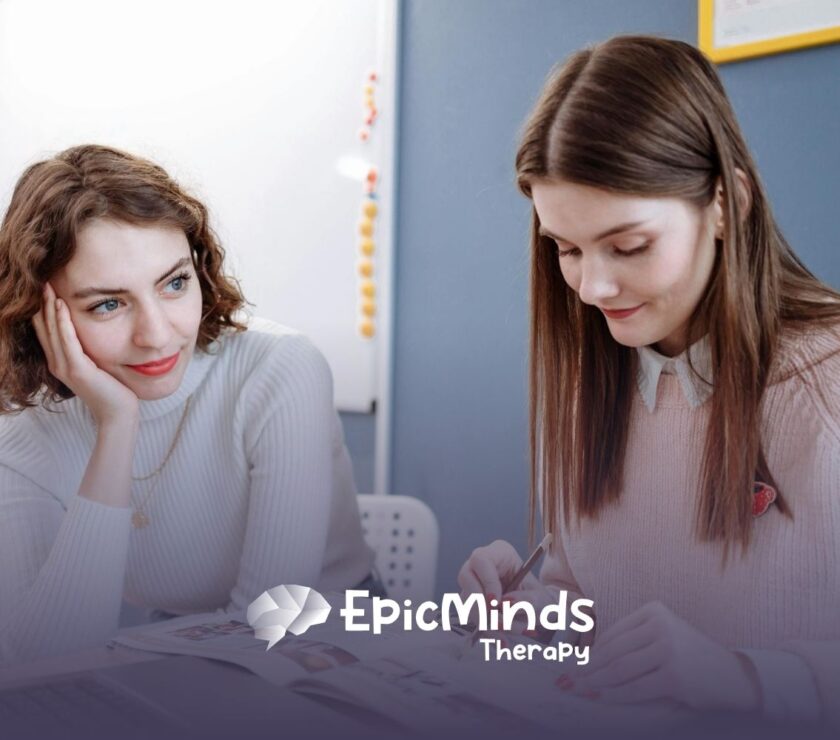 An RBT student studying while her RBT supervisor observes during the RBT training in North Carolina.