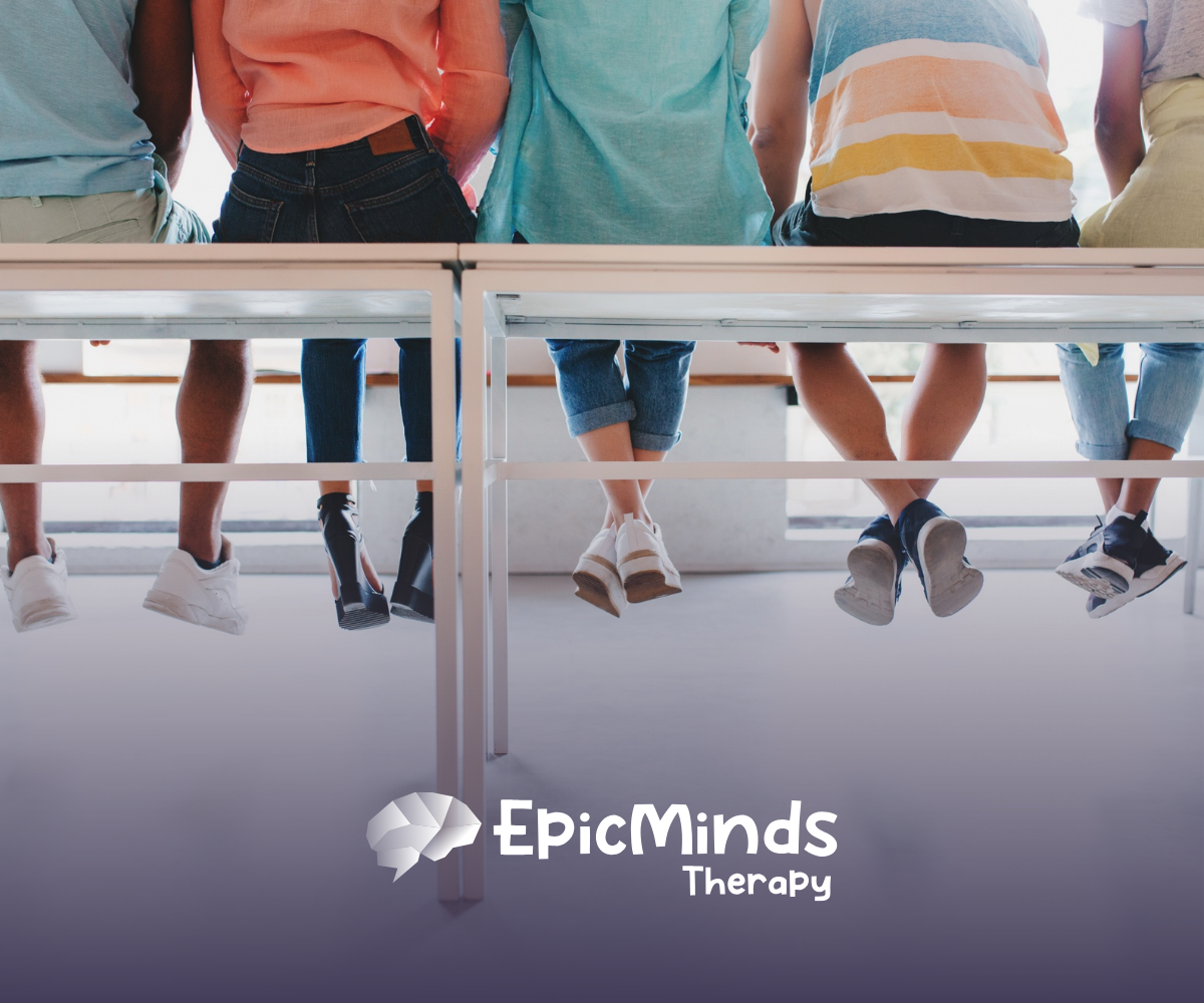 Kids sitting together on a bench